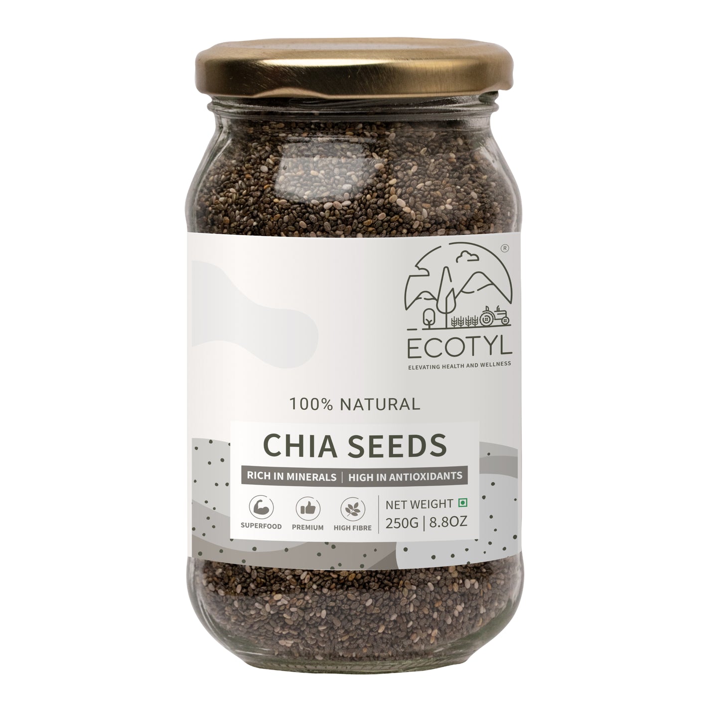 Chia Seeds | Raw | Rich in Antioxidants & Fibre | 250g