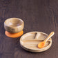 Bamboo Eco Friendly Suction Bowl + Plate Set with Spoon