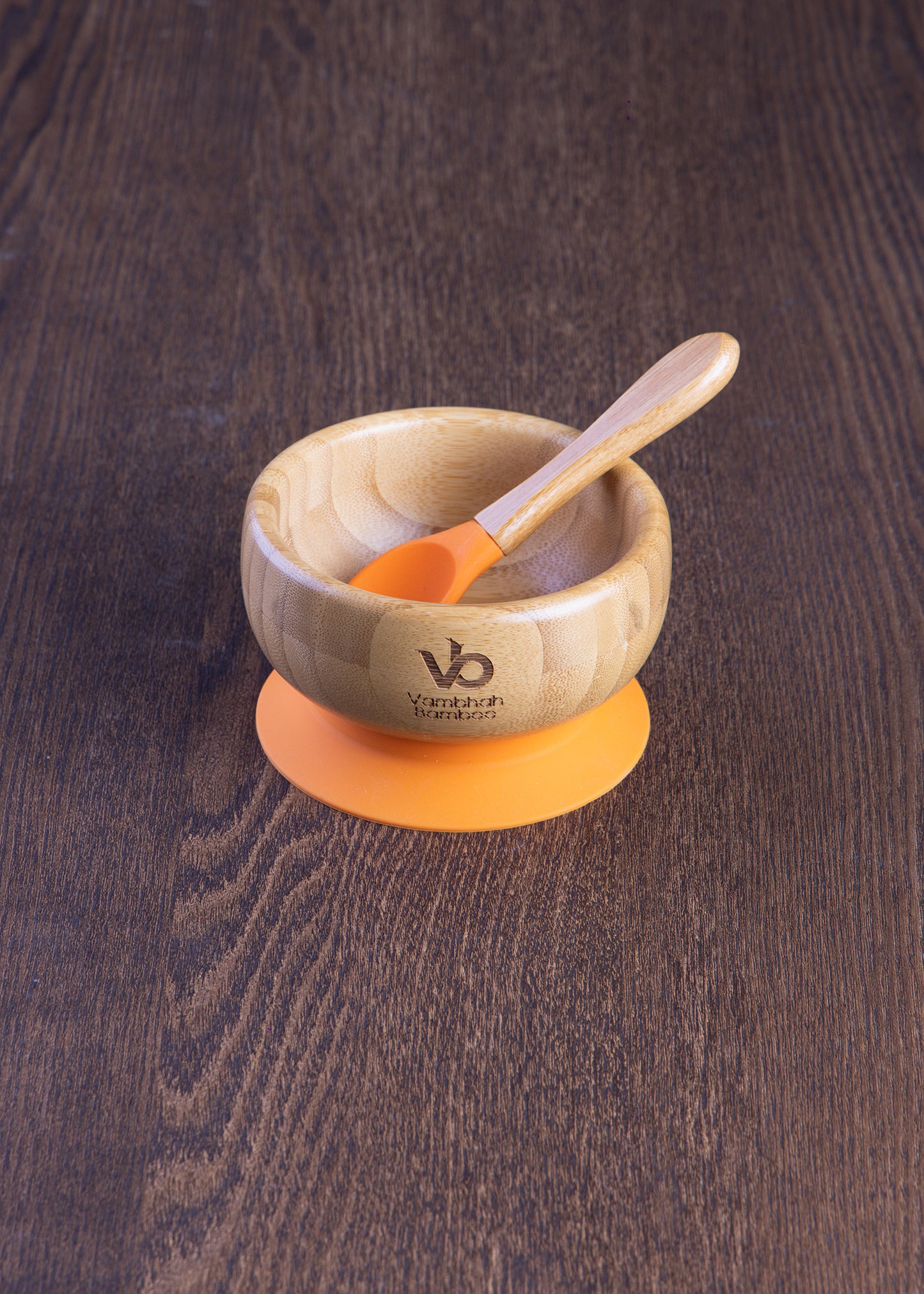 Bamboo Eco Friendly Suction Bowl + Plate Set with Spoon