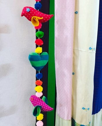 Upcycled Handmade Bird Decorative String Hanging Prop