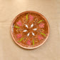 Copper Enamel Wall Plate "Brown Swirling Lotus"