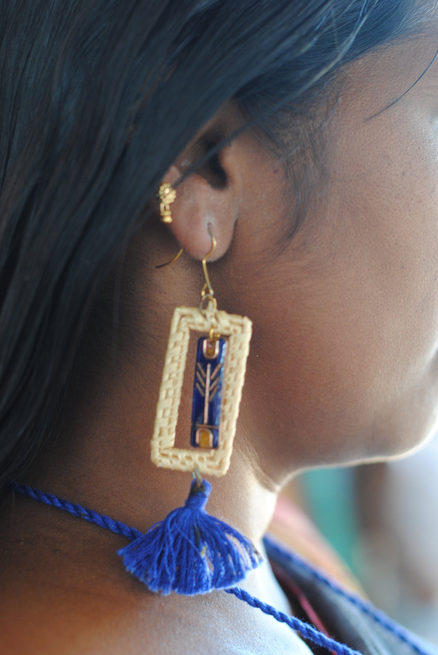 Jharokha Earrings Blue