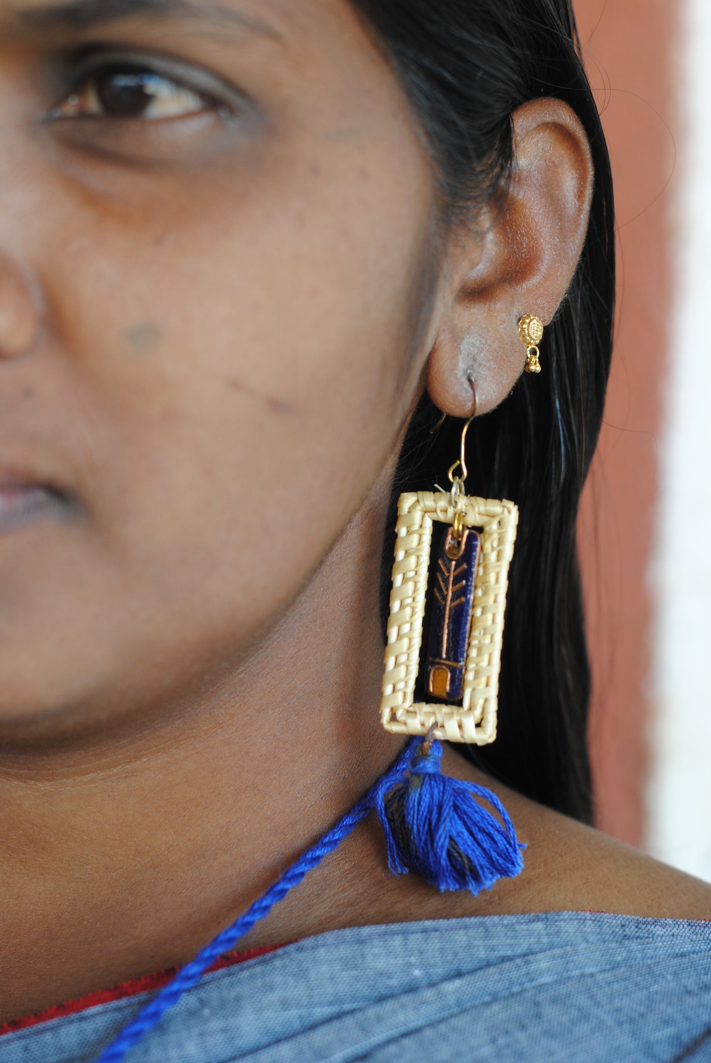 Jharokha Earrings Blue