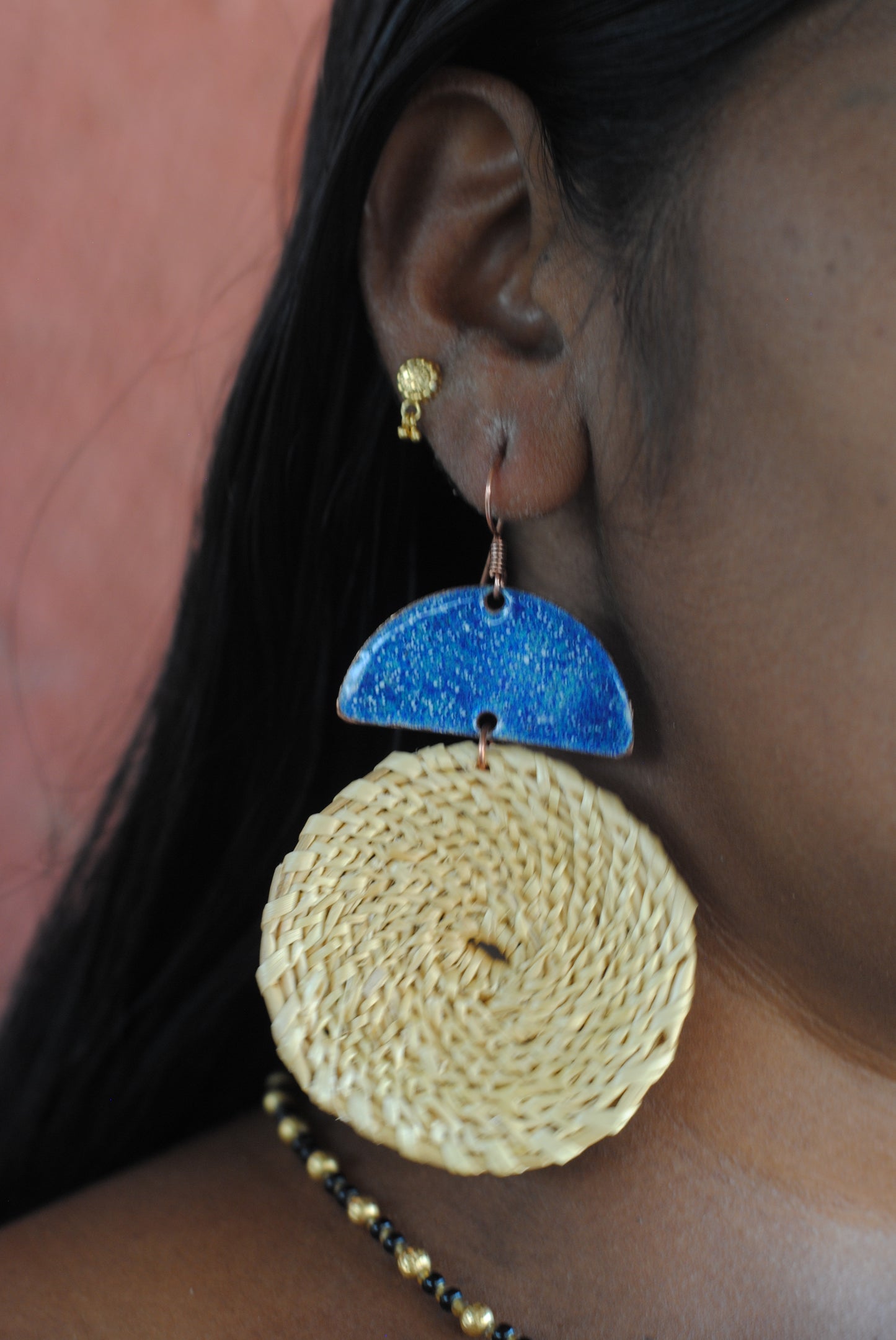 Chandrabindu Earrings (Blue)