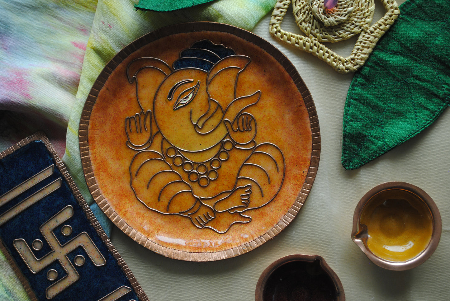 Ekadanta - Ganesha Wallplate (Yellow)