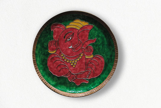 Ekadanta - Ganesha Wallplate (Green)