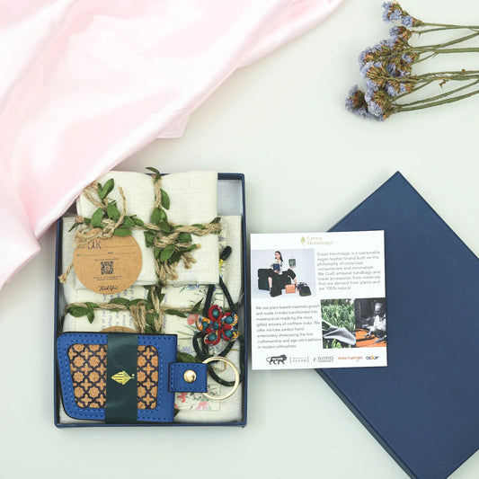 The Travellers' Box | Hemp Cards with a Cork and Vegan Leather Luggage Tag