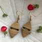 Handcrafted Bamboo Double Triangle Earrings (Green)