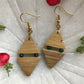 Handcrafted Bamboo Double Triangle Earrings (Green)