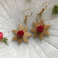 Handcrafted Bamboo Star Flower Earrings