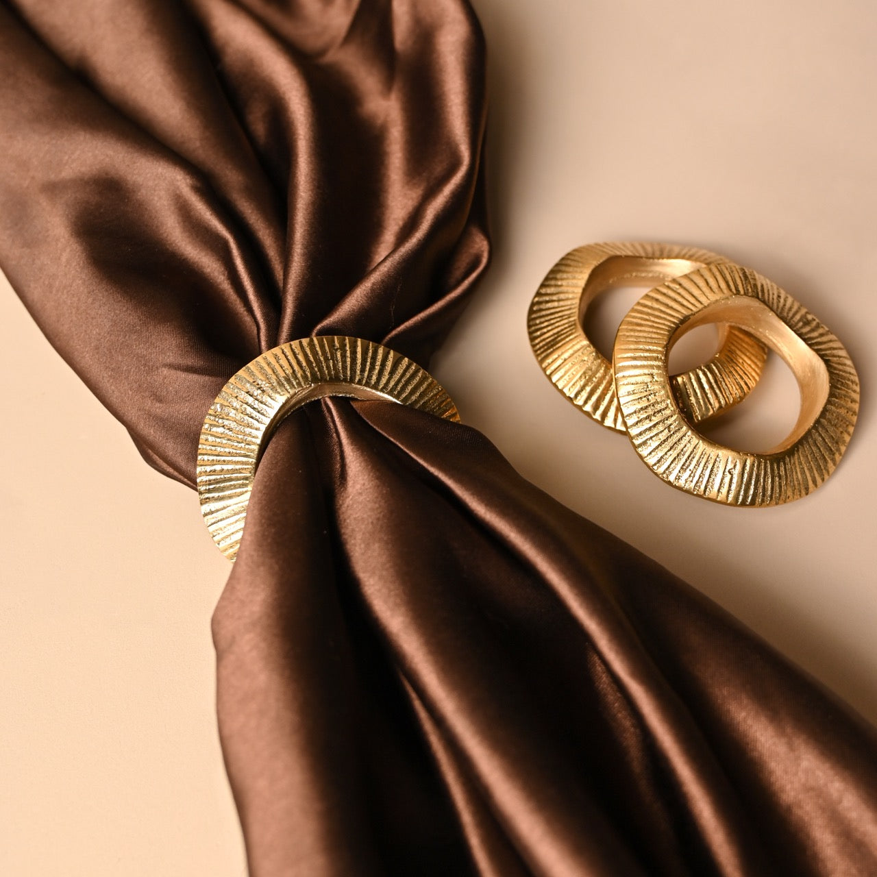 Gehna Napkin Rings | Brass Table Decor