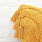 Mustard Yellow Tufted Boho Textured Cotton Cushion Cover