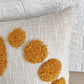 Ivory and Mustard Yellow Circle Design Handtufted Cushion Cover