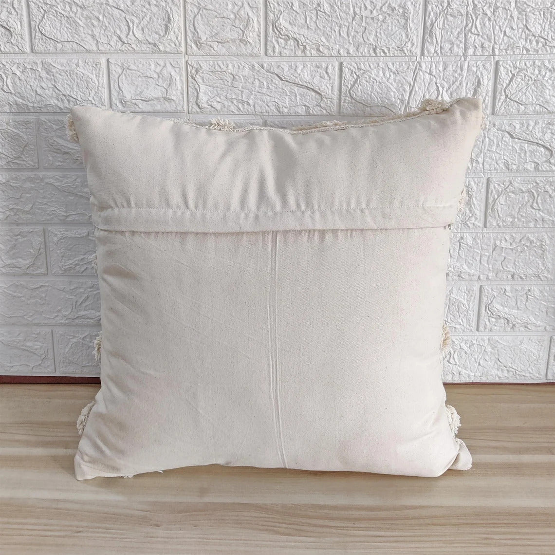 Ivory Handtufted Cotton Cushion Cover