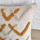 Ivory and Mustard Yellow Handtufted Cotton Cushion Cover