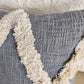 Grey & Ivory Handtufted Cotton Cushion Cover