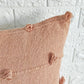 Blush Pink Natural Raw Cotton Hand Loom Woven Textured Fabric Cushion Cover