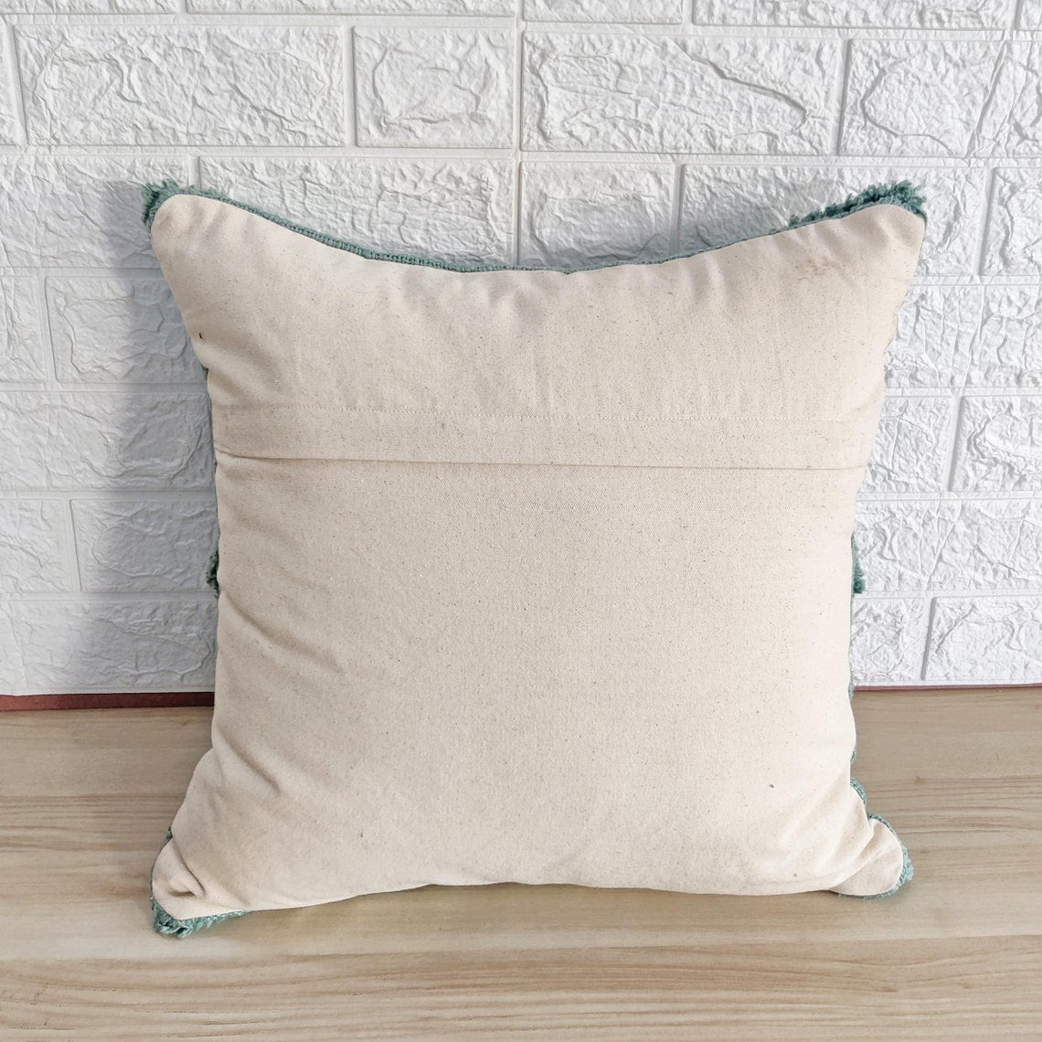 Sage Green Handtufted Cotton Cushion Cover