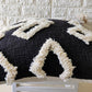 Black Boho Tufted Cotton Cushion Cover