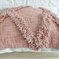 Blush Pink Embroidered Tufted Textured Cotton Cushion Cover