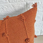 Rust Orange Natural Raw Cotton Hand Loom Woven Textured Fabric Cushion Covers