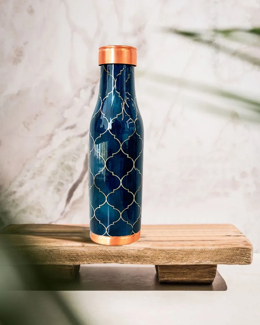 Poppy Navy Blue Copper Bottle - 950 ml