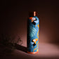 Azure Leaf & Bird Print Pure Copper Water Bottle