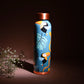 Azure Leaf & Bird Print Pure Copper Water Bottle