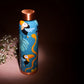 Azure Leaf & Bird Print Pure Copper Water Bottle