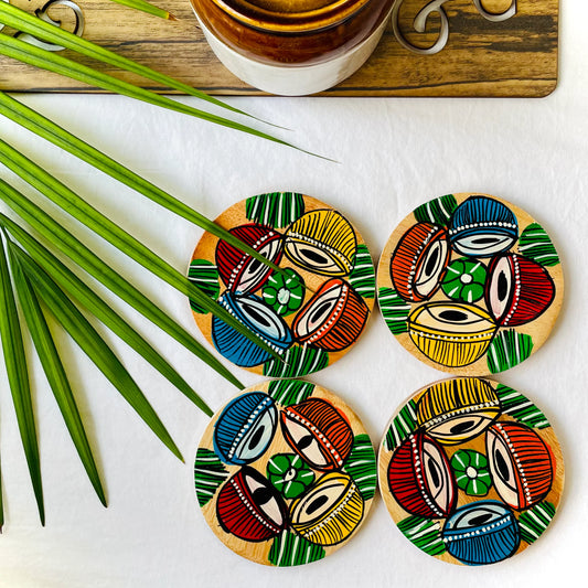 Tabla - Round Wooden Coasters