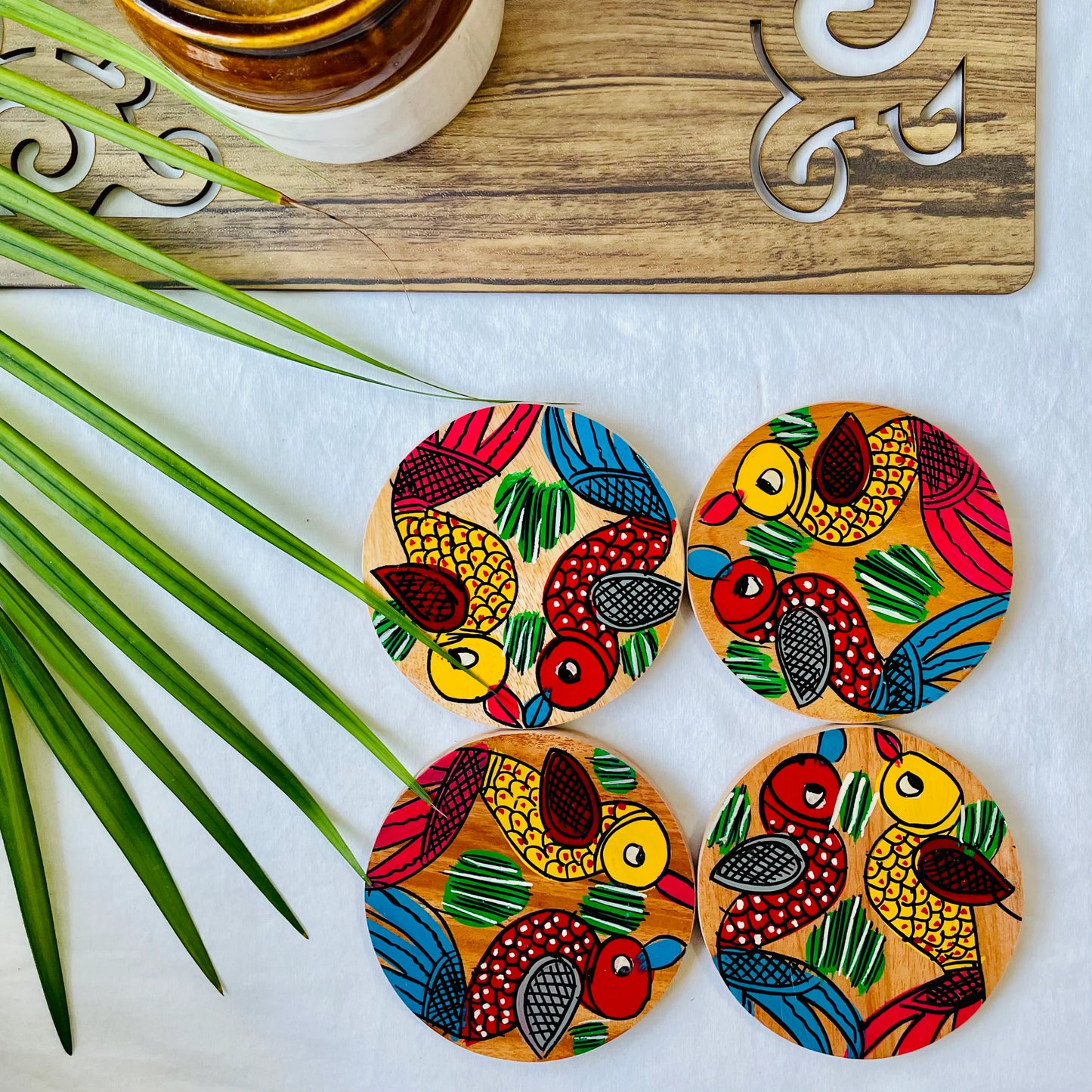 Pakhi - Round Wooden Coasters
