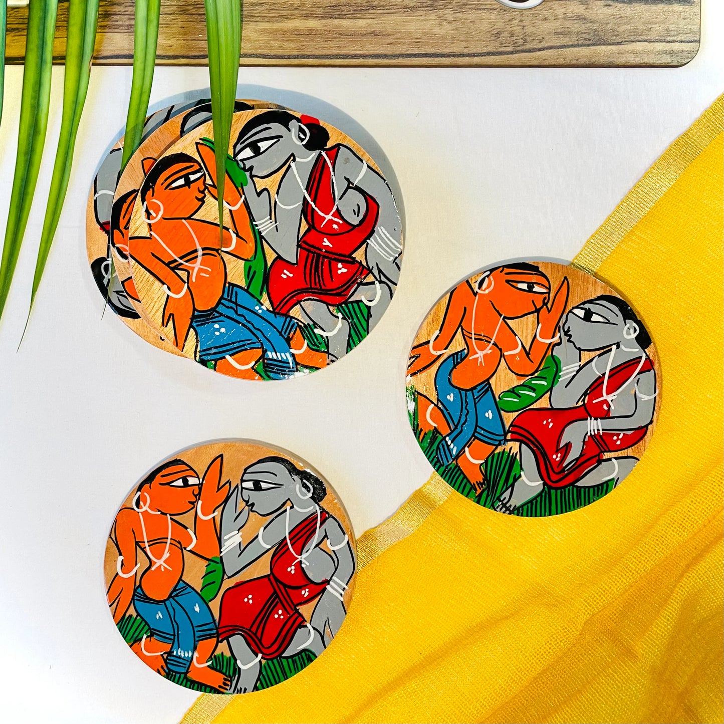 Nritya - Round Wooden Coasters