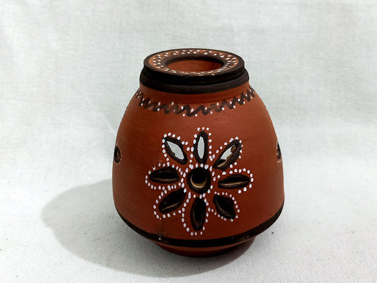 Kutch Painted Pottery Diffuser Lamp Unglazed