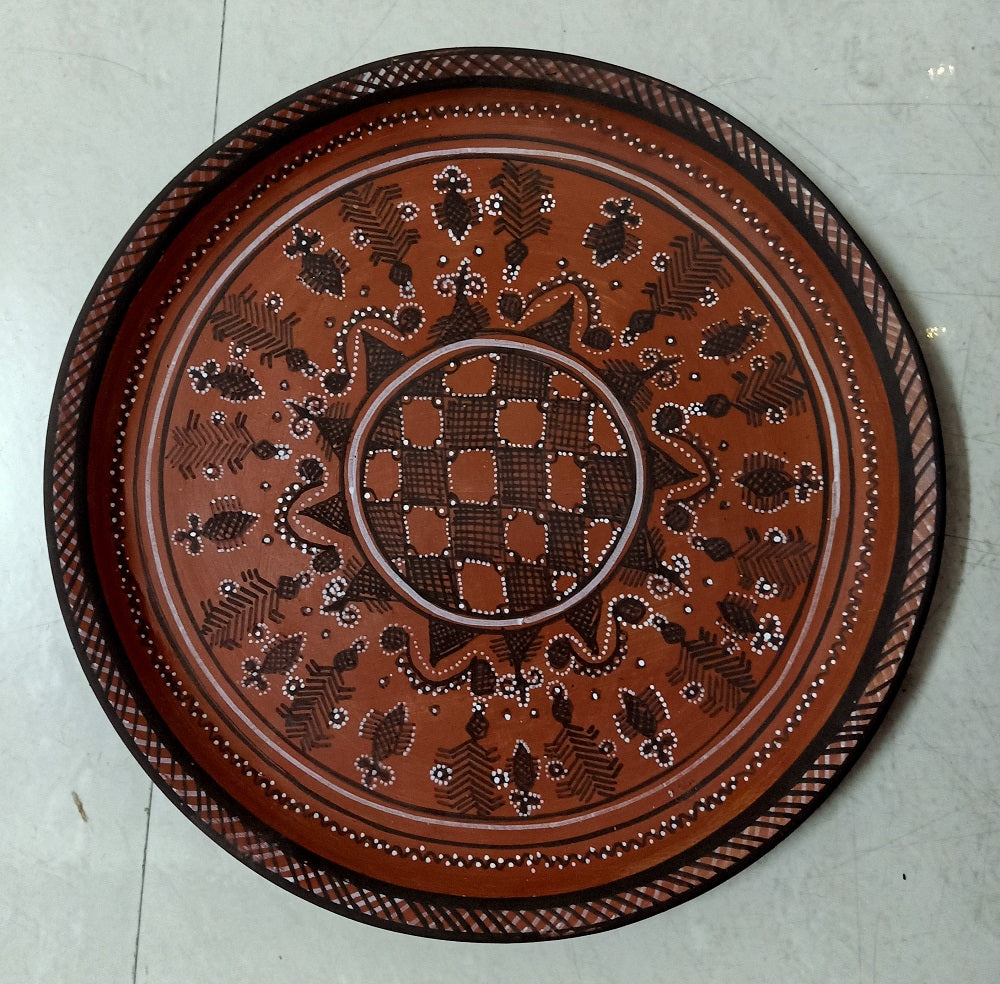 Kutch Painted Pottery Unglazed Platter