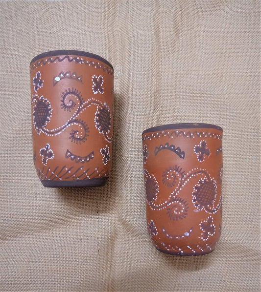 Kutch Painted Pottery Tumblers (Set of 2)