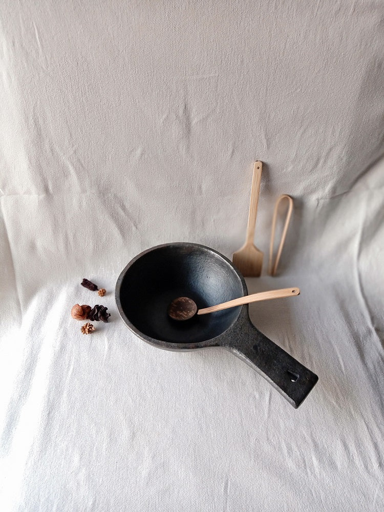 Longpi Black Pottery Deep Frying Pan