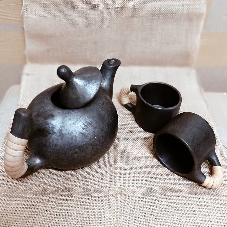 Longpi Black Pottery Small Tea Set