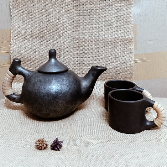 Longpi Black Pottery Small Tea Set