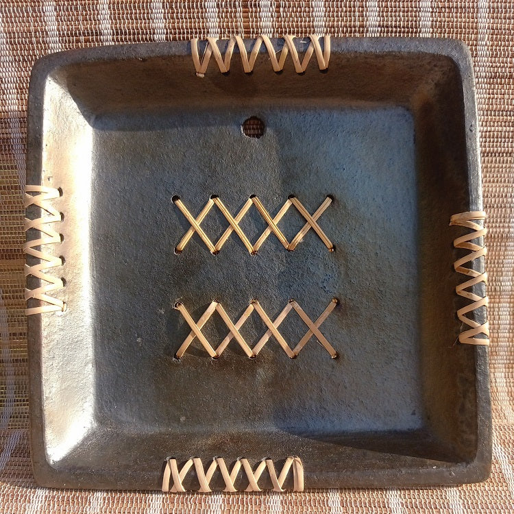 Longpi Black Pottery Wall Plate Square