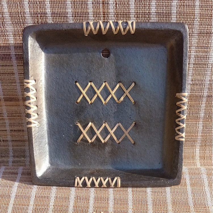 Longpi Black Pottery Wall Plate Square