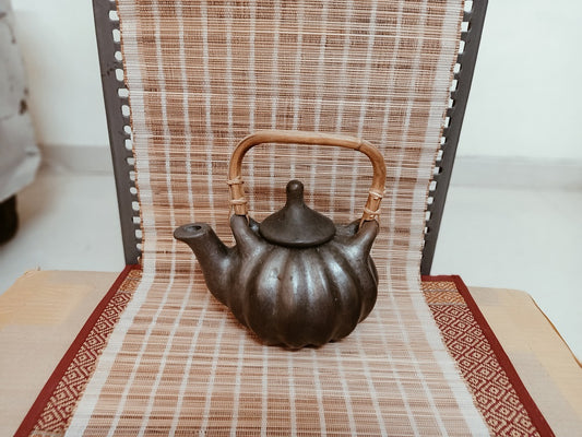 Longpi Black Pottery Pumpkin Teapot