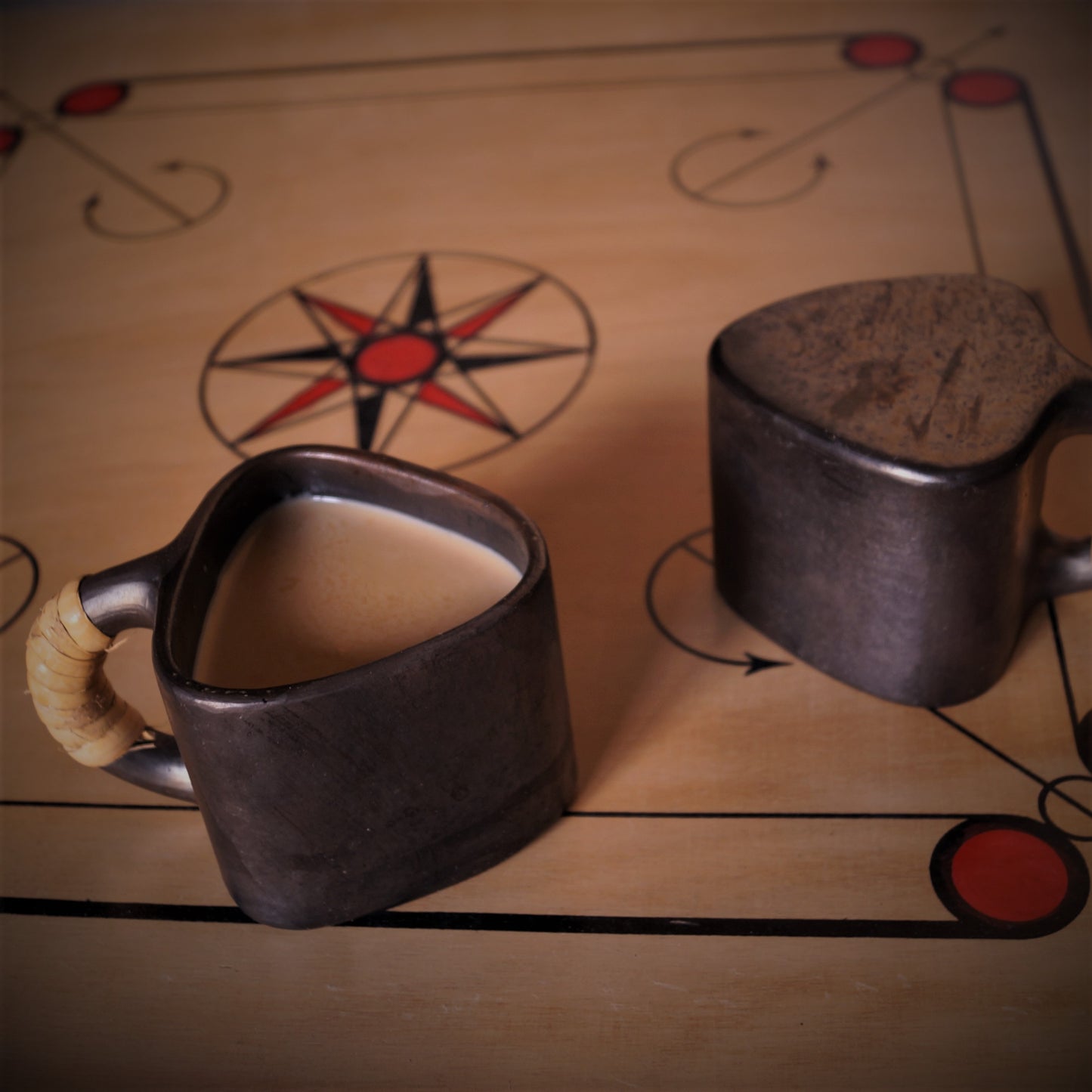 Longpi Black Pottery Trikon Coffee Mug Small (Set of 2)
