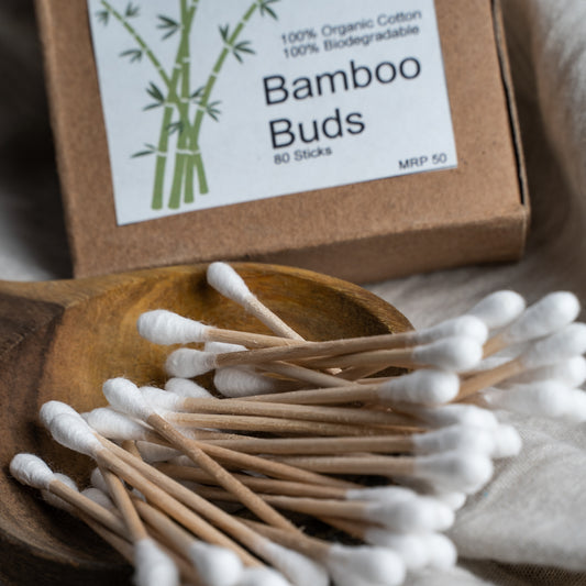 Bamboo Cotton Ear Swabs / Q-Tips (80 PCS)