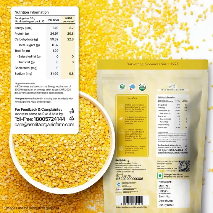 Organic Moong Dal - Yellow