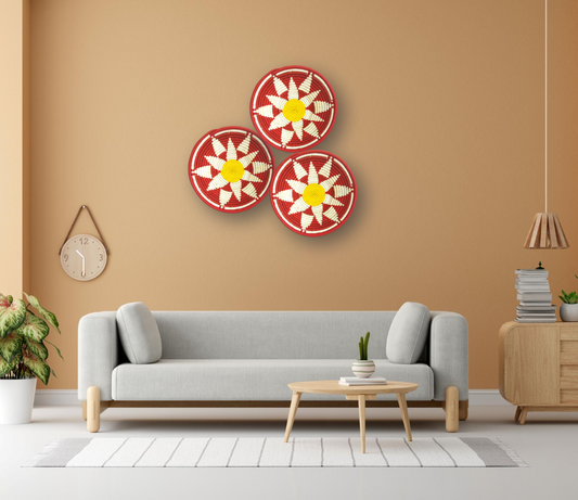 Crimson Yellow Wall Decor