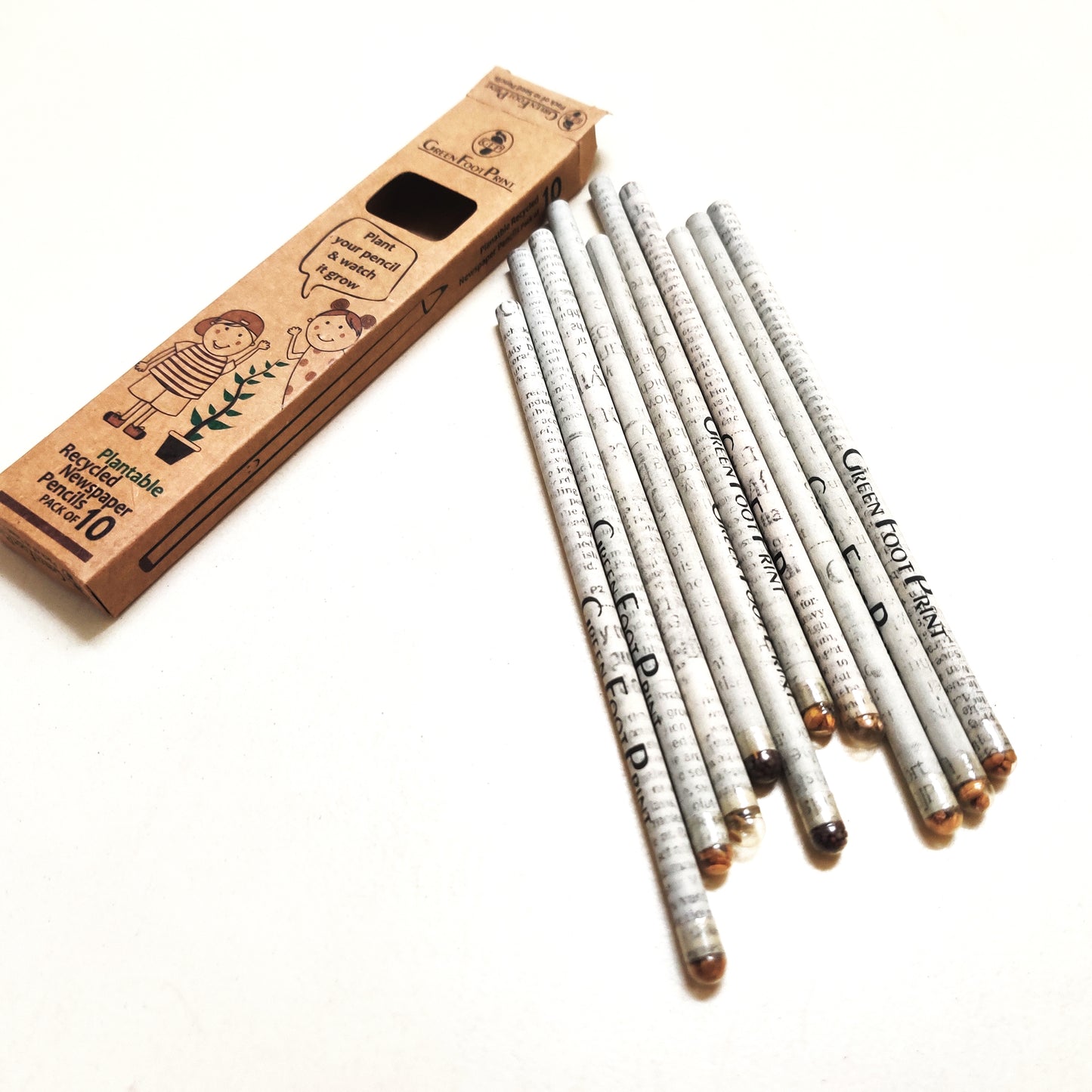 Plantable Recycled News paper Seed Pencils | Pack of 10
