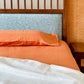 Rust Orange Hemp Bedsheet Set | Herringbone Weave - Sawera