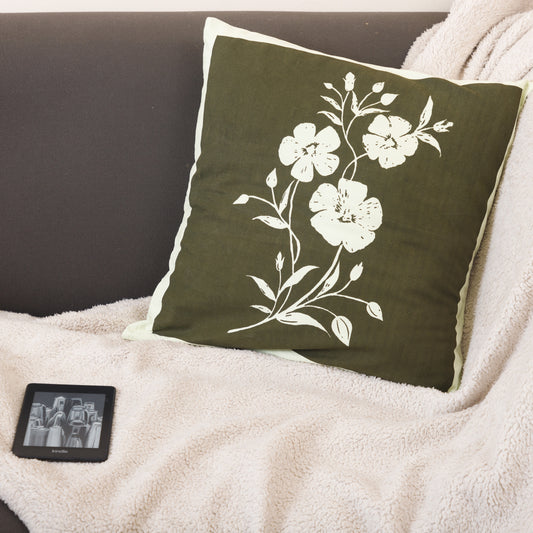 Primula | Floral Print Cushion Cover | 20 x 20 Inch