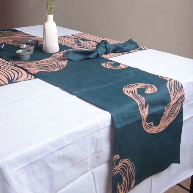 Iraja Table Linen Set | Pure Hemp | Table Runner, Napkins and Placemats | Sustainable Home Decor