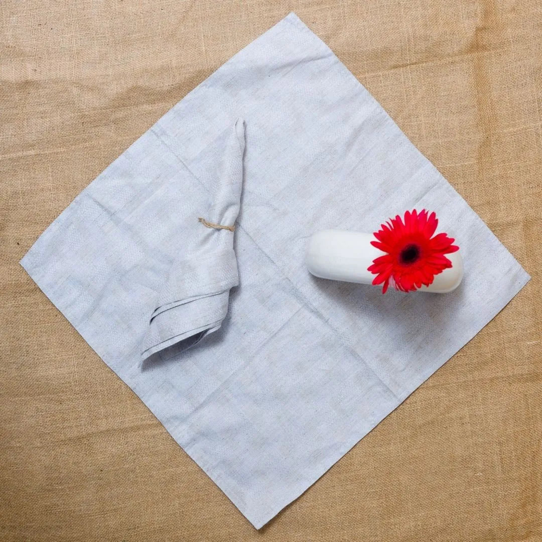 Hemp Cotton Dinner Napkins | Jacquard Weave